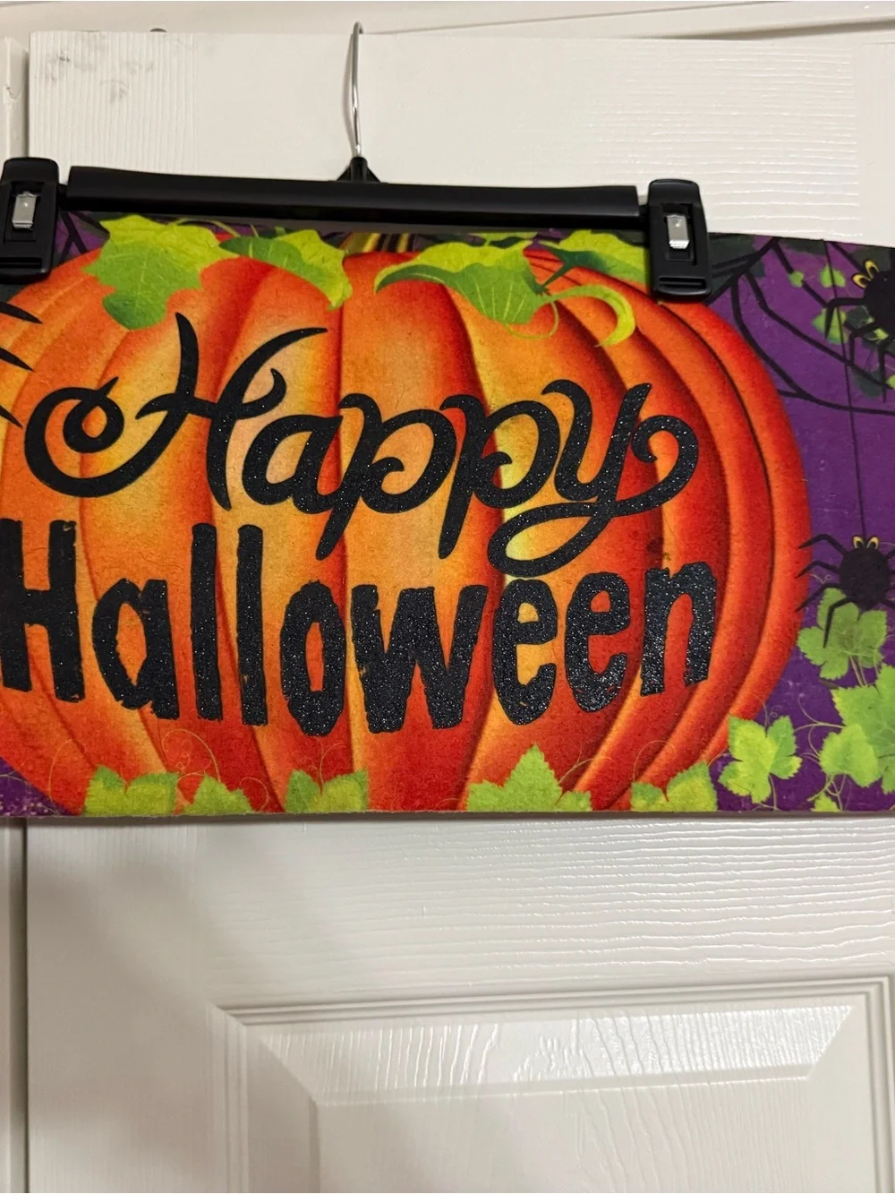 Happy Halloween Orange Pumpkin Door Mat by